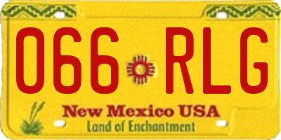 NM license plate 066RLG
