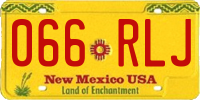 NM license plate 066RLJ