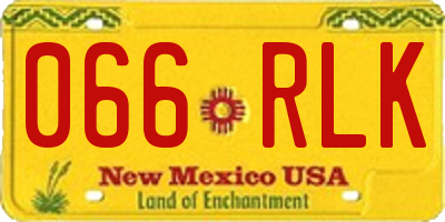 NM license plate 066RLK