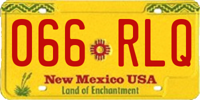 NM license plate 066RLQ