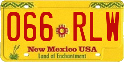 NM license plate 066RLW