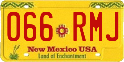 NM license plate 066RMJ