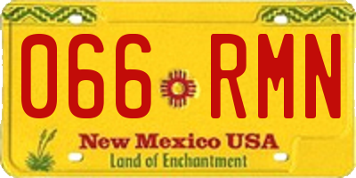 NM license plate 066RMN