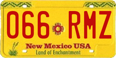 NM license plate 066RMZ