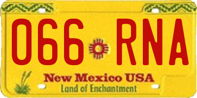 NM license plate 066RNA