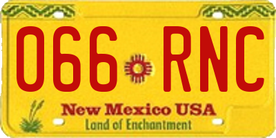 NM license plate 066RNC