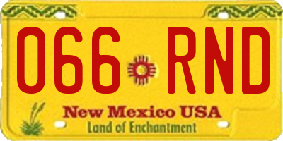 NM license plate 066RND