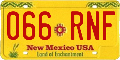 NM license plate 066RNF