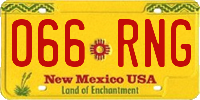 NM license plate 066RNG