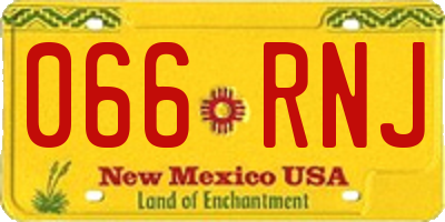 NM license plate 066RNJ