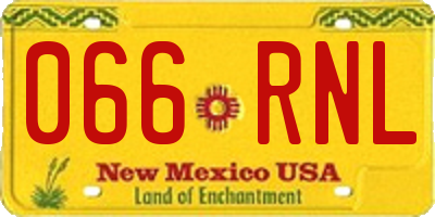 NM license plate 066RNL