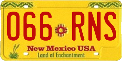 NM license plate 066RNS