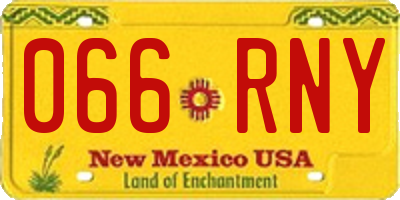 NM license plate 066RNY
