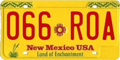 NM license plate 066ROA