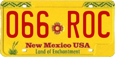 NM license plate 066ROC