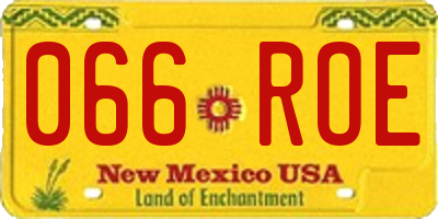 NM license plate 066ROE