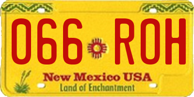NM license plate 066ROH