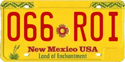 NM license plate 066ROI