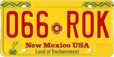 NM license plate 066ROK