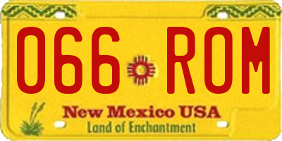 NM license plate 066ROM