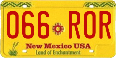 NM license plate 066ROR