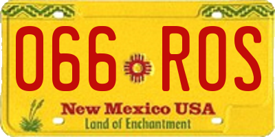 NM license plate 066ROS