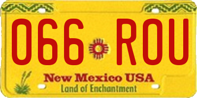 NM license plate 066ROU