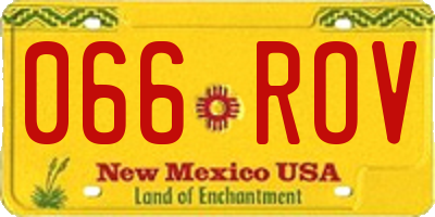NM license plate 066ROV