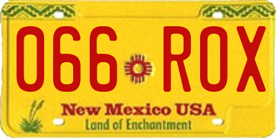 NM license plate 066ROX