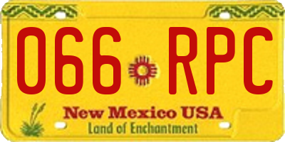 NM license plate 066RPC