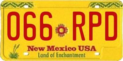 NM license plate 066RPD