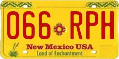 NM license plate 066RPH