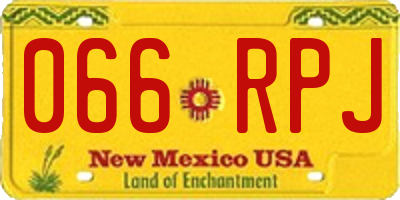 NM license plate 066RPJ