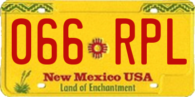 NM license plate 066RPL