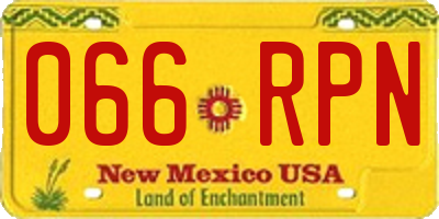 NM license plate 066RPN