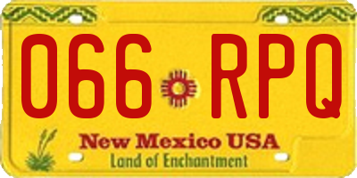 NM license plate 066RPQ