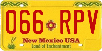 NM license plate 066RPV