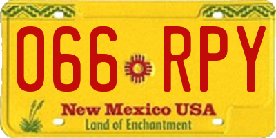 NM license plate 066RPY