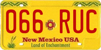 NM license plate 066RUC