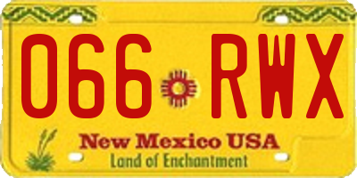 NM license plate 066RWX