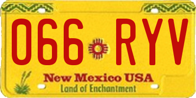 NM license plate 066RYV