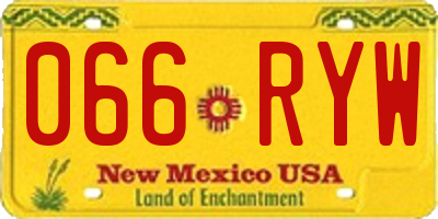 NM license plate 066RYW