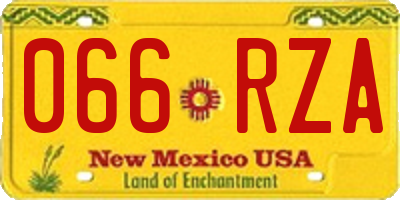 NM license plate 066RZA