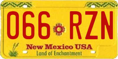NM license plate 066RZN