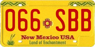 NM license plate 066SBB