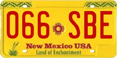 NM license plate 066SBE