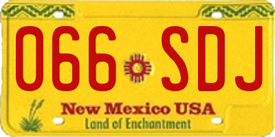 NM license plate 066SDJ