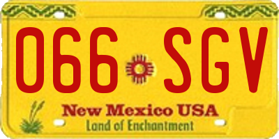 NM license plate 066SGV