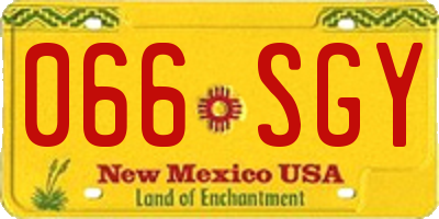 NM license plate 066SGY