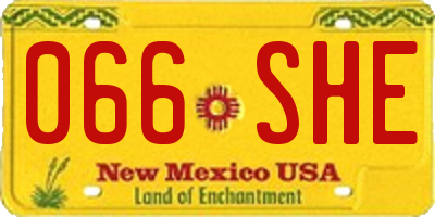 NM license plate 066SHE